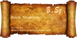 Back Szabina névjegykártya